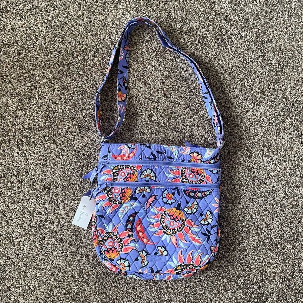 NWT Vera Bradley Trio Zip Hipster Mural Garden crossbody handbag purse